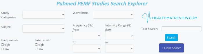 screenshot of the pemf study explorer search filter